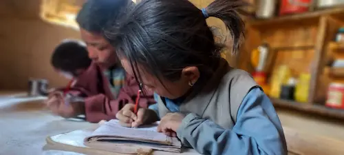 children's from nyisal village writing.